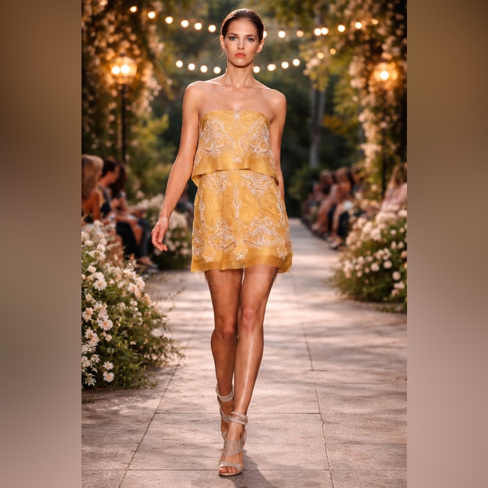 Rare Runway Piece | BCBGMAXAZRIA “Samantha” Strapless Tiered Dress